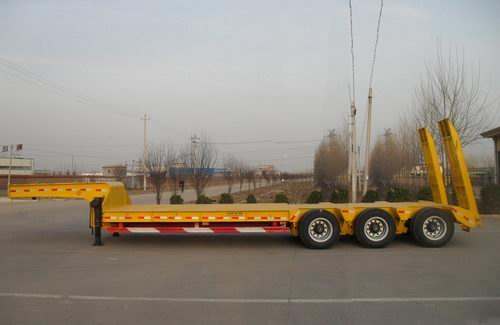 Hot sale 3 axles 80 tons heavy duty Low platform semi trailer