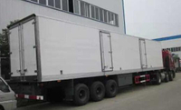 38ton 60cbm 3axles refrigerated trailer (GRP body,with 2 doors on side,ventilation slot,ABS,air suspension )
