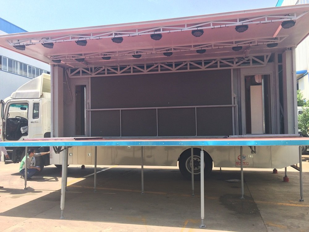 HOWO 4x2 Hydraulic Wingspan Mobile Stage Truck